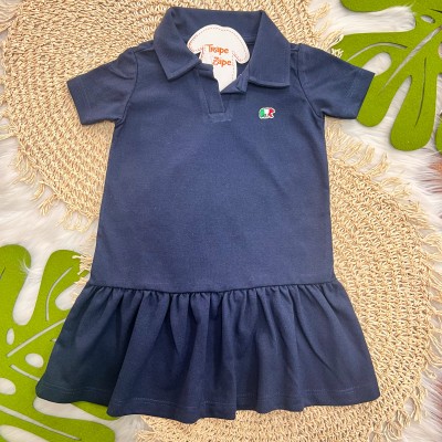 Vestido Urso Polar gola polo Marinho 